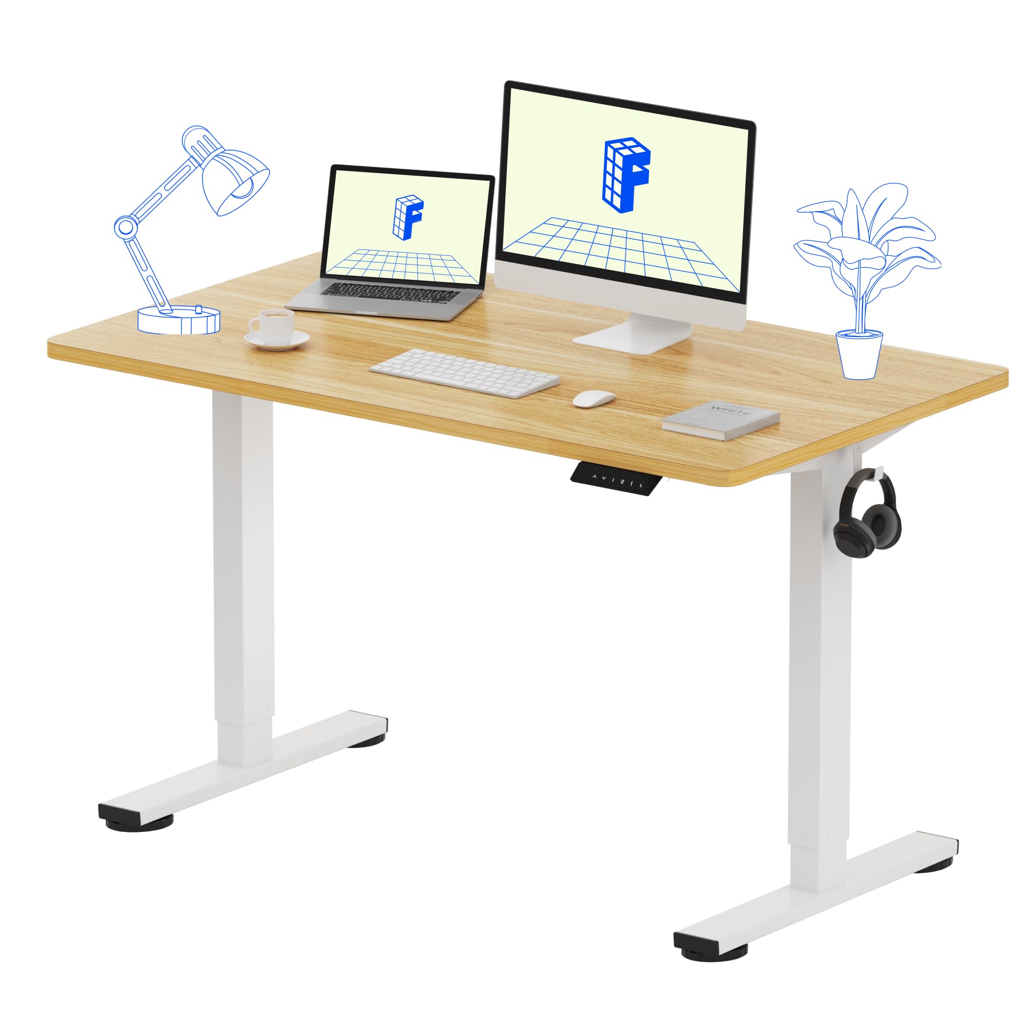 Amazon.com: FLEXISPOT EN1 One-Piece Standing Desk 48 x 24 Inches
